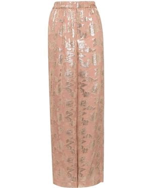 Biyan Floral-Jacquard Pants - Natural