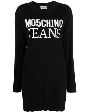 Moschino Abito Corto Con Logo - Nero