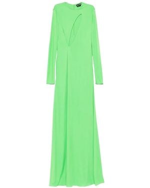 Tom Ford Cut-Out Long-Sleeve Maxi Dress - Green