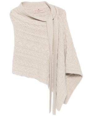 Ermanno Scervino Cable-Knit Cape - White