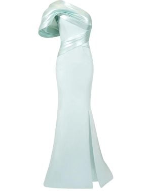 Gaby Charbachy One-Shoulder Mermaid Gown - Blue