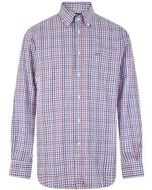Paul & Shark Checked Long-Sleeve Shirt - Purple