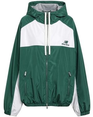 Miu Miu Chaqueta Con Capucha Y Diseño Colour Block De X New Balance - Verde