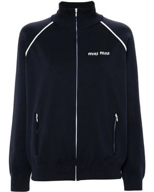 Miu Miu Nylon Fleece Cardigan - Blue