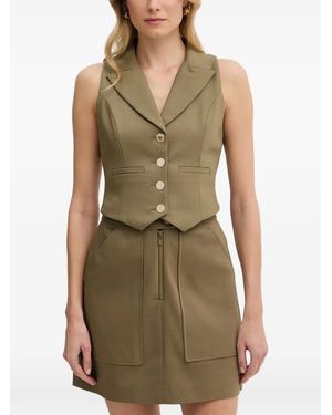 Morgan Notched-Lapel Button-Up Waistcoat - Green