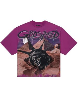 Godspeed Mother Cairo Print T-Shirt - Purple
