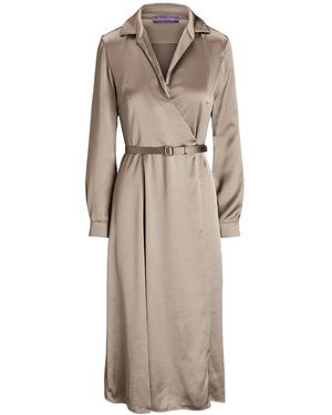 Ralph Lauren Washed Charmeuse Shirt Dress - Natural