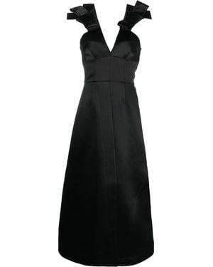 Jil Sander Bow-Detail Midi Dress - Black