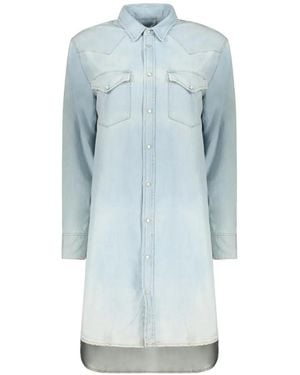 DIESEL Buttoned Long-Sleeve Denim Mini Dress - Blue