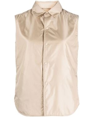 Aspesi Shimmer Press-Stud Fastening Gilet - Natural