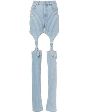 Mugler Jeans Skinny Con Dettaglio Cut-Out - Blu