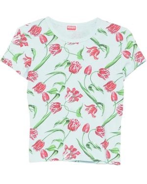 KENZO Floral-Print T-Shirt - White