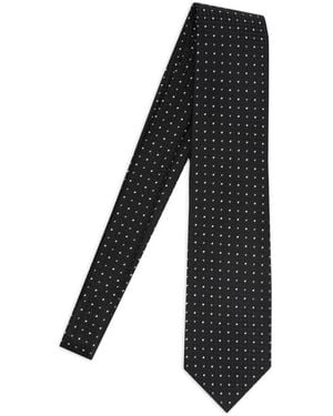 Tom Ford Cravate En Soie À Pois - Black