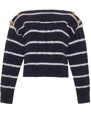 Cara Cara Sarita Cable-Knit Striped Sweater - Blue