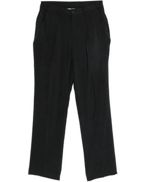 Hevò Pleated Straight-Leg Pants - Black