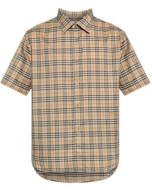 Burberry Check Short-Sleeve Shirt - White