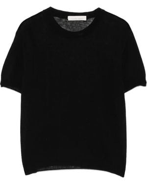Liviana Conti T-Shirt En Maille À Manches Courtes - Black
