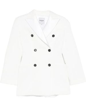 LA PISCINE Double-Breasted Peaked-Lapel Blazer - White