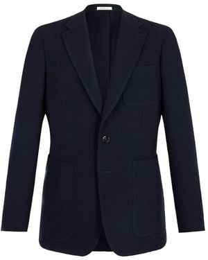 Fursac Blazer de lana con botones - Azul