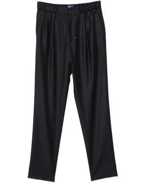Drumohr Drawstring-Waist Pleated Trousers - Black