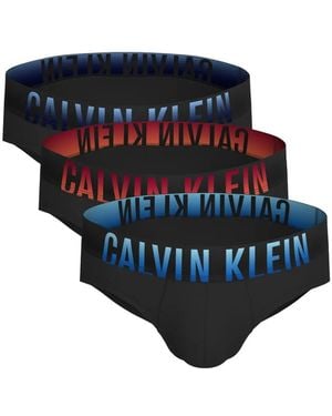 Calvin Klein Logo-Waistband Briefs (Set Of Three) - Black