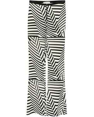 Gemy Maalouf Stripe-Pattern Trousers - White