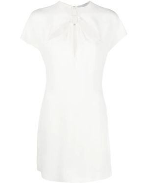 Stella McCartney Vestido corto con manga corta y abertura - Blanco
