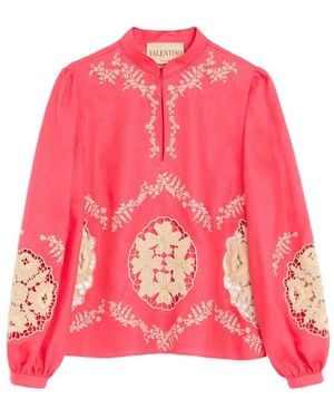 Valentino Garavani Haut En Lin Couture Brodé - Pink