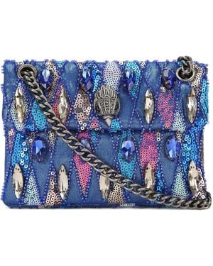 Kurt Geiger Kensington Mini-Crossbodytas Met Kristallen - Blauw