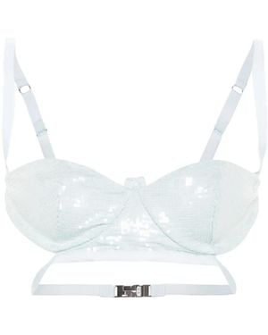 Gcds Sequined Bra Top - White