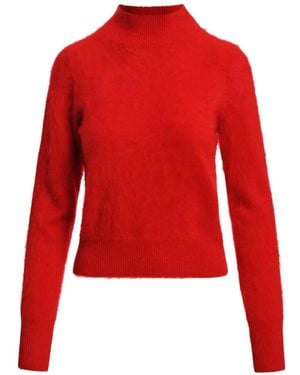 Essentiel Antwerp Karacas Ribbed-Trim Jumper - Red