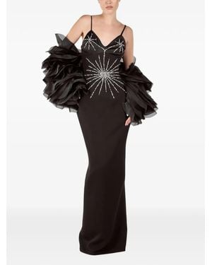 ANDREEA VENECIUC Stella Noire Crystal-Embellished Gown - Black