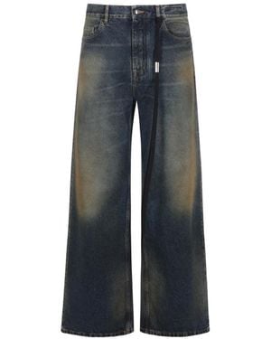 Ann Demeulemeester Stone-Washed Lace-Detail Jeans - Blue