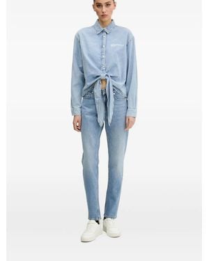 Karl Lagerfeld Five-Pocket Logo-Patch Jeans - Blue