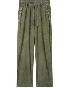 Isabel Marant Zabel Drawstring Embroidered Trousers - Green
