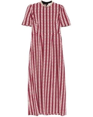 Muzungu Sisters Graphic-Print Midi Dress - Red