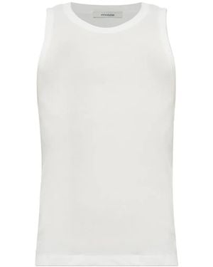 Entire studios Camiseta Sin Mangas Con Ribete De Canalé - Blanco