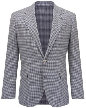 Brunello Cucinelli Houndstooth Button Blazer - Blue