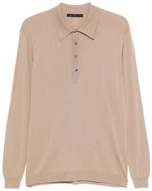 Low Brand Long-Sleeved Buttoned Polo Shirt - Natural