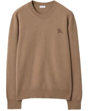 Burberry Logo-Embroidery Sweater - Brown