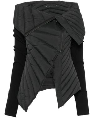 Yehuafan Asymmetrische Steppjacke - Schwarz
