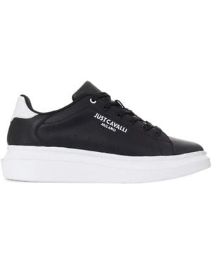 Just Cavalli Logo-Print Trainers - Black