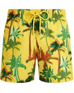 Vilebrequin Palms Offset Zwembroek - Geel