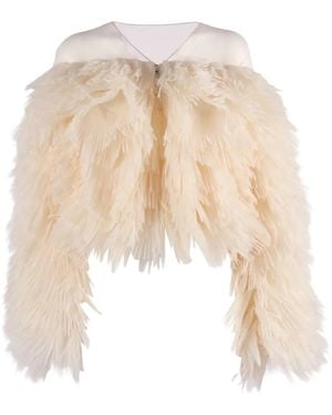 Elisabetta Franchi Fringed Jacket - Natural