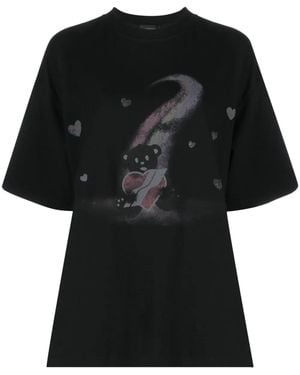 we11done Teddy Bear Graphic-Print T-Shirt - Black