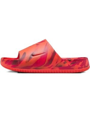 Nike Calm "Marble Picante" Slides - Red