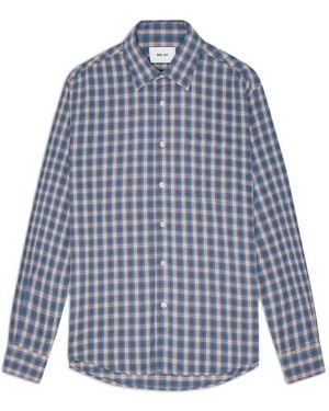 NN07 Brushed Check Shirt - Blue