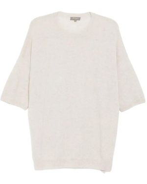N.Peal Cashmere Short-Sleeves Knit Top - White