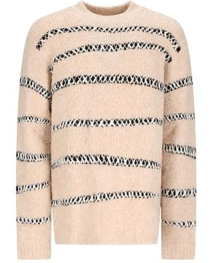 Atomo Factory Bouclé Striped Jumper - Natural