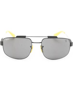 Ray-Ban Double-Bridge Geometric-Frame Sunglasses - Grey